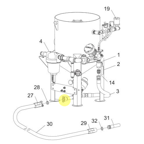 Technical diagram of a mechanical system with clemco part number 00551 labeled on a white background