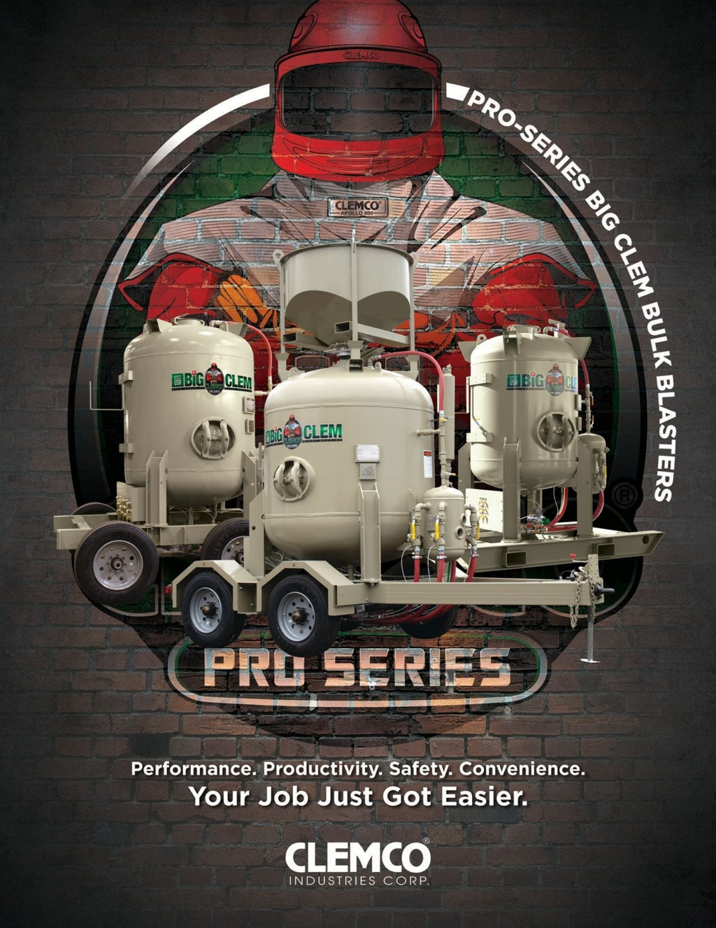 Clemco 30903 Pro-Series Big Clem 60 cuft 2operator, Pneumatic, Skid