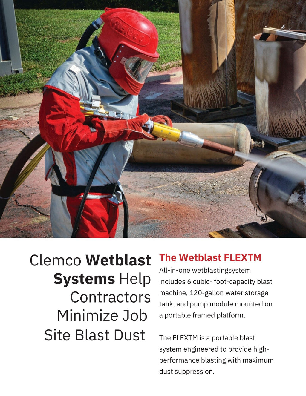 Clemco 28436 Wetblast FLEX™ 6 cuft, 1-1/4" Thread Skid