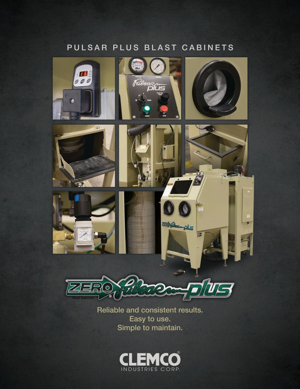Clemco 29383 Pulsar Plus VI-S Blast Cabinet w/Reclaim & Dust Collector