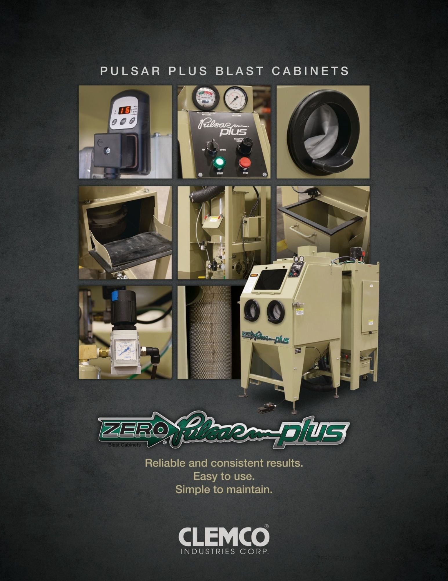 Clemco 29383 Pulsar Plus VI-S Blast Cabinet w/Reclaim & Dust Collector