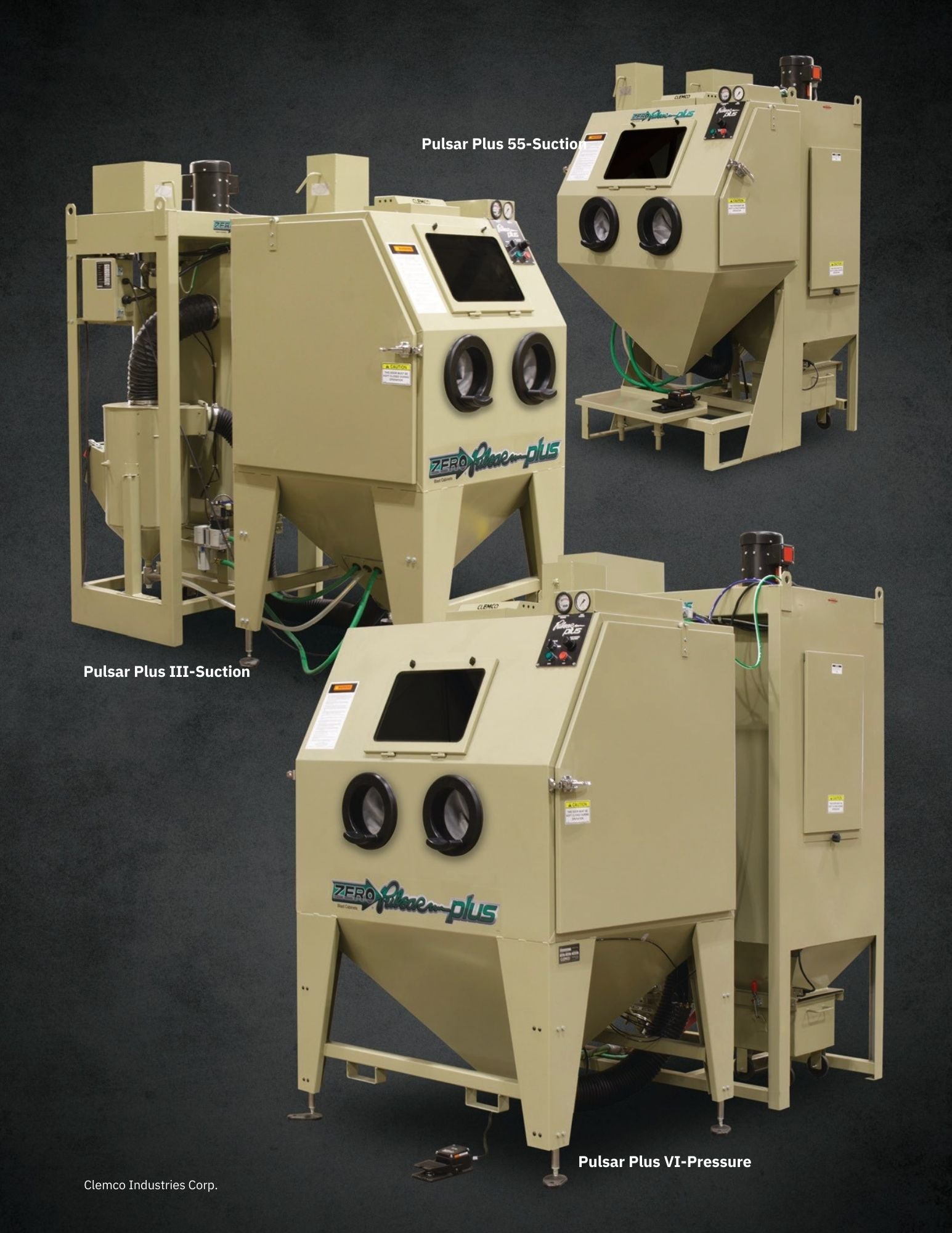 Clemco 29383 Pulsar Plus VI-S Blast Cabinet w/Reclaim & Dust Collector