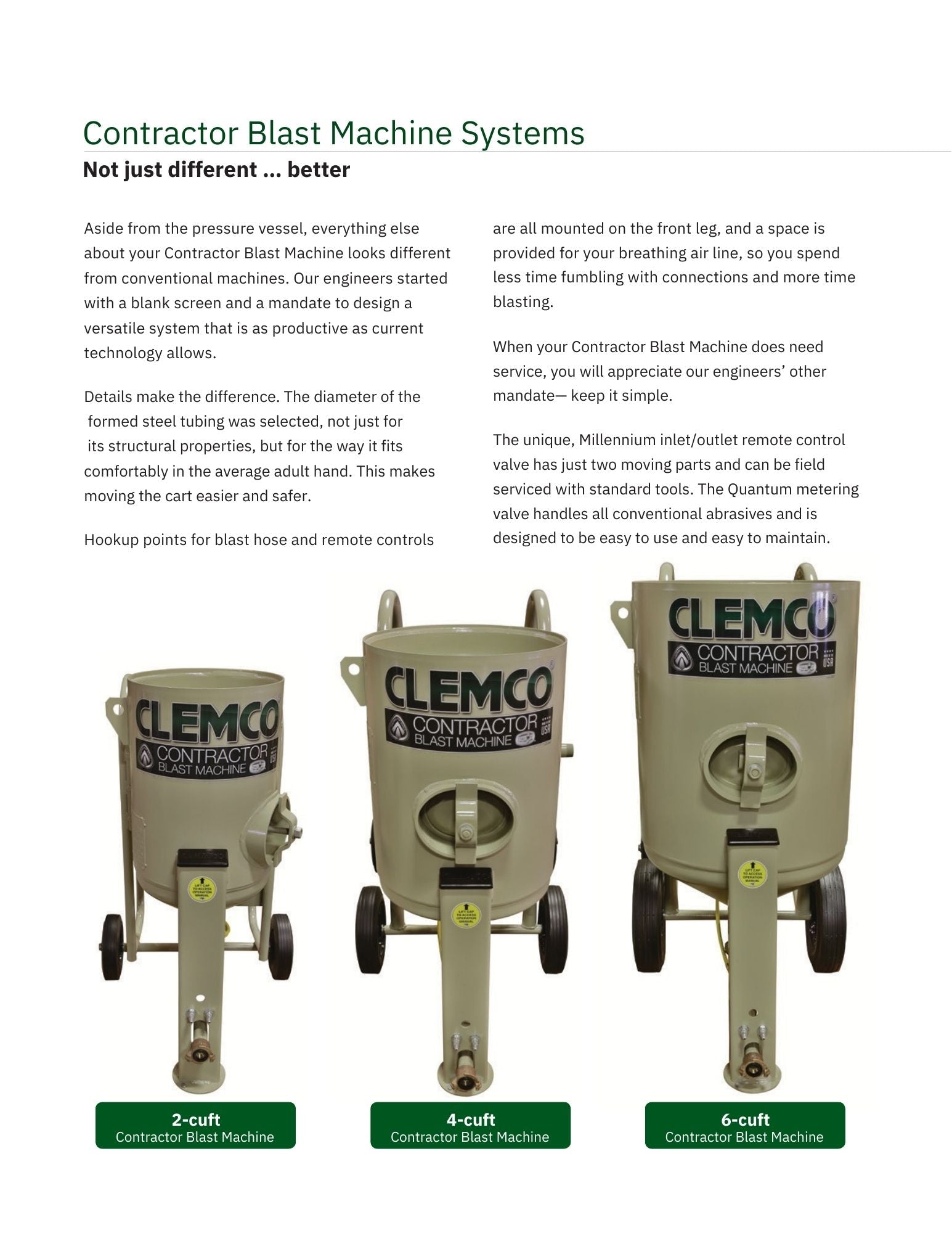 Clemco 21546 Contractor 6 cuft W/Millennium & CPF Portable
