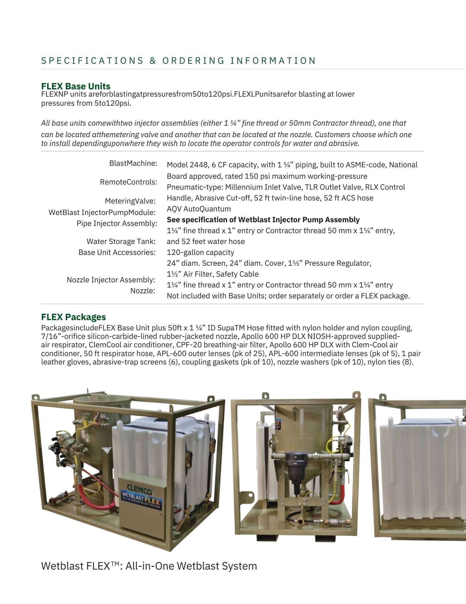 Clemco 28436 Wetblast FLEX™ 6 cuft, 1-1/4" Thread Skid