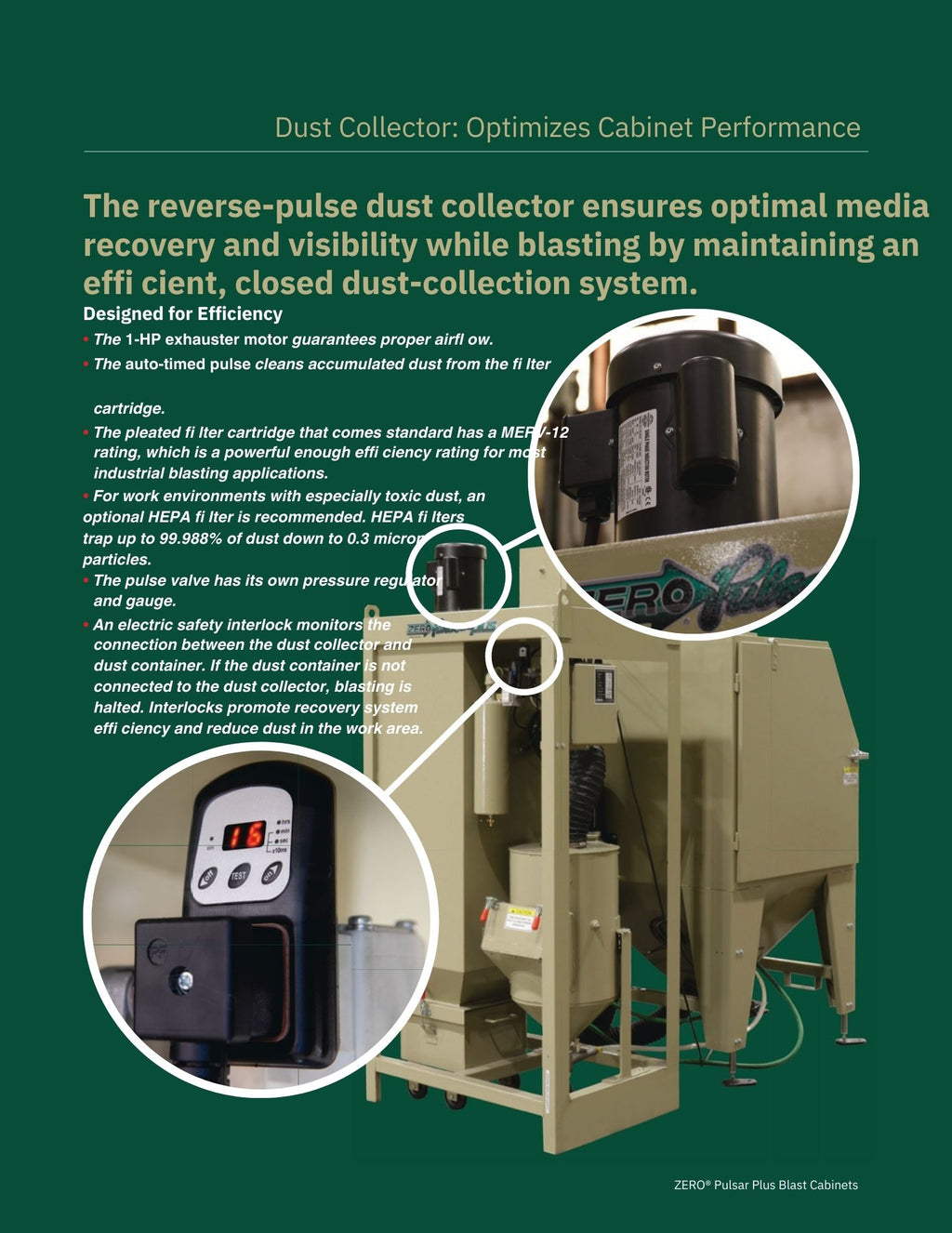 Clemco 29383 Pulsar Plus VI-S Blast Cabinet w/Reclaim & Dust Collector