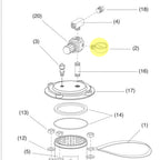 Technical diagram of a mechanical assembly with labeled clemco 00024 part number on a white background