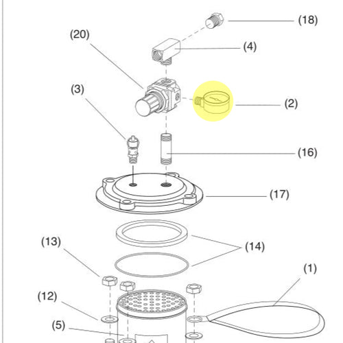Technical diagram of a mechanical assembly with labeled clemco 00024 part number on a white background