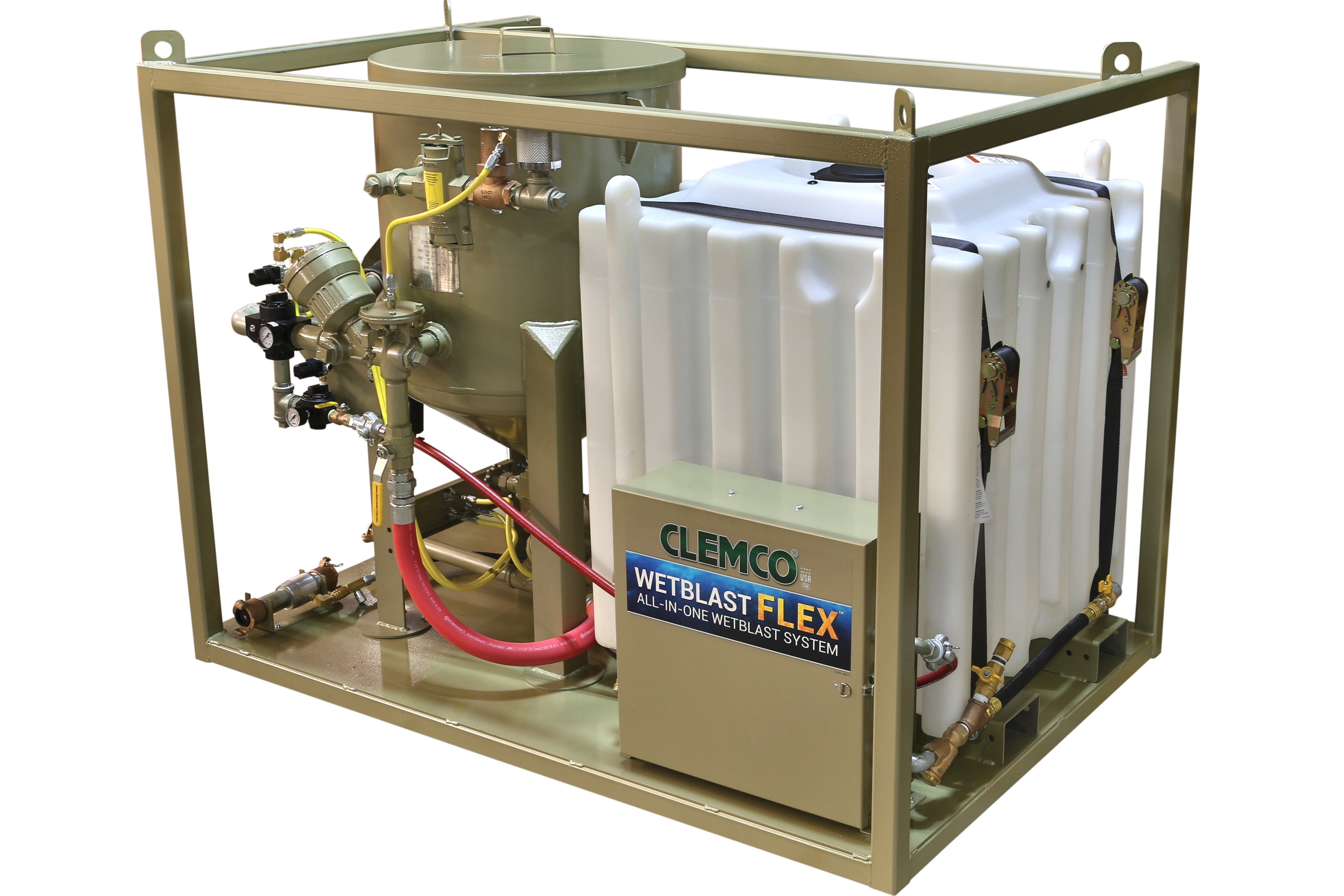 Clemco WetBlast Flex industrial cleaning system on a white background