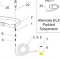 Technical diagram of a padded suspension system with labeled clemco part 00022