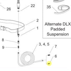 Technical diagram of a padded suspension system with labeled clemco part 00022